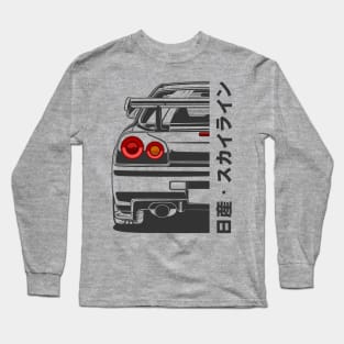 Nissan Skyline GTR R34 Line Art Illustration Long Sleeve T-Shirt